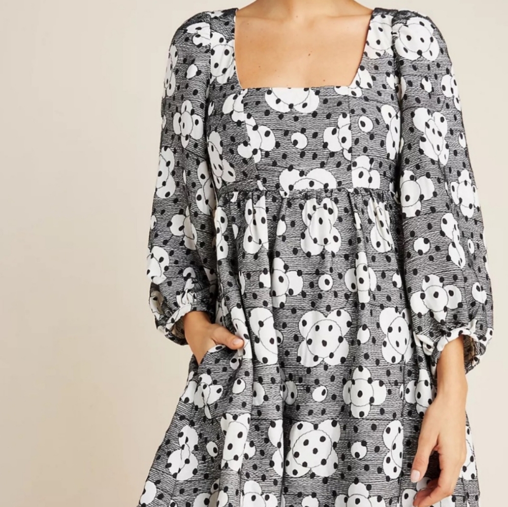 Anthropologie Retro Square Neck Babydoll Dress - Picture 16 of 16
